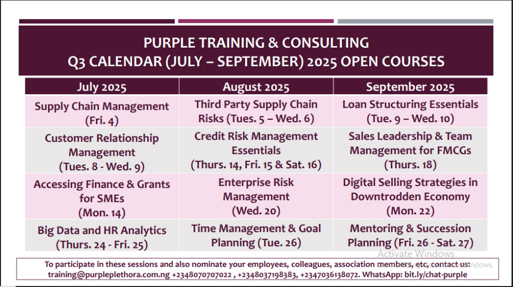 Q3 Training Calendar